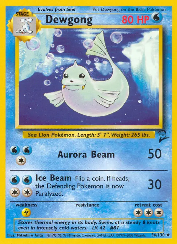 Dewgong, Pokémon card