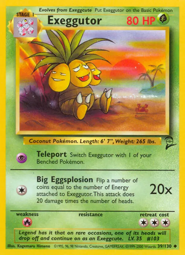 Exeggutor, Pokémon card