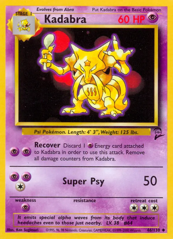Kadabra, Pokémon card