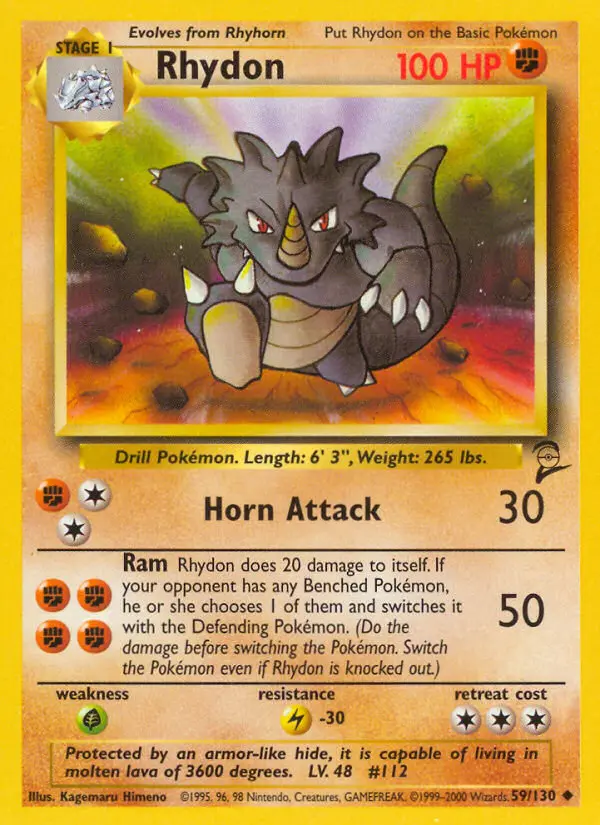Rhydon, Pokémon card