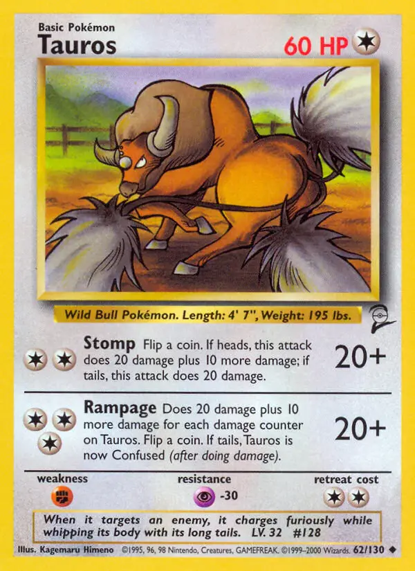 Tauros, Pokémon card