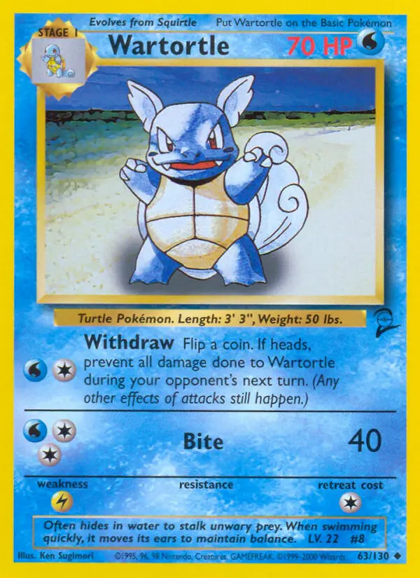 Wartortle, Pokémon card