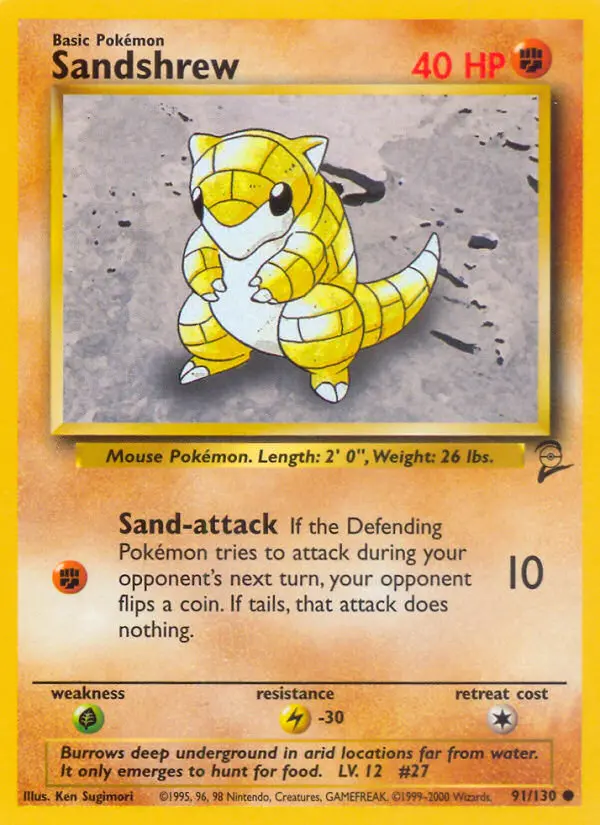 Sandshrew, Pokémon card