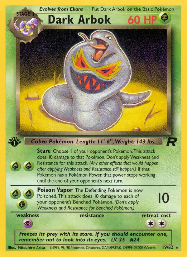 Dark Arbok, Pokémon card