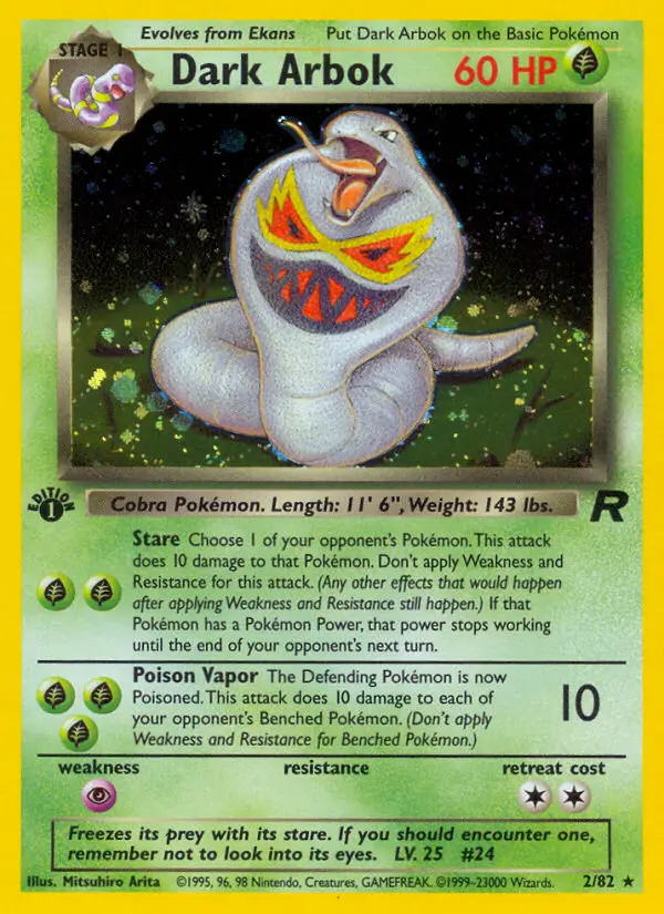 Dark Arbok, Pokémon card
