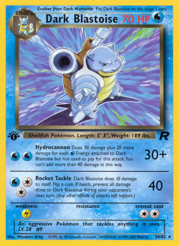 Dark Blastoise, Pokémon card