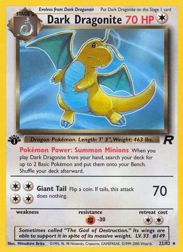 Dark Dragonite, Pokémon card