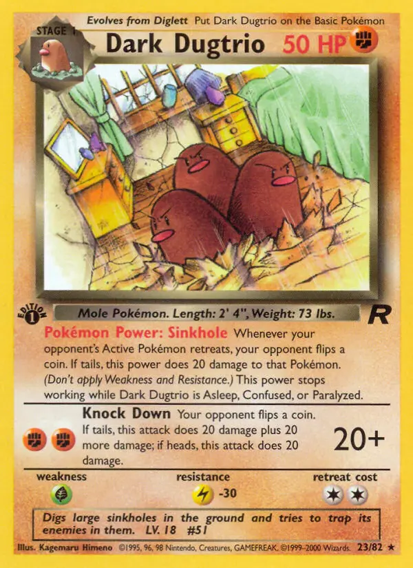 Dark Dugtrio, Pokémon card