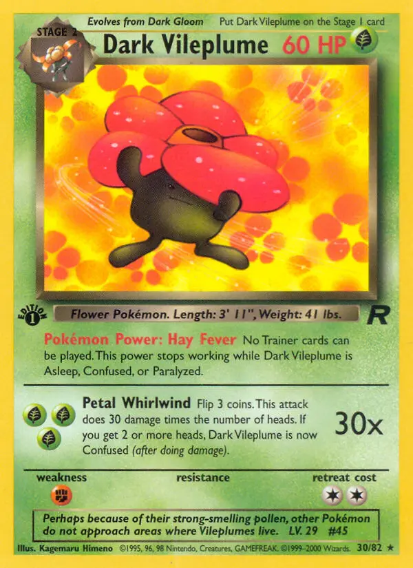 Dark Vileplume, Pokémon card