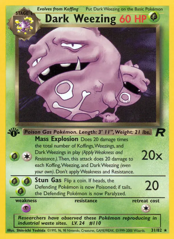 Dark Weezing, Pokémon card