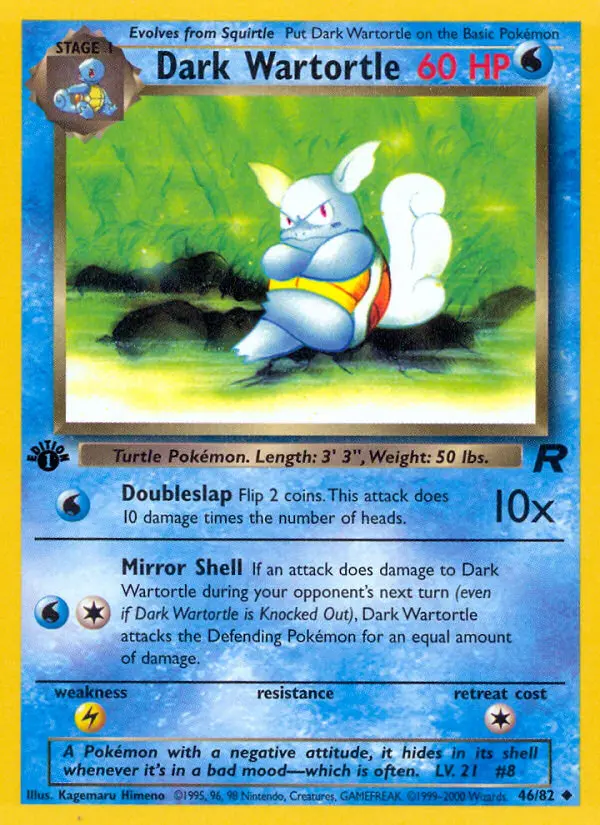 Dark Wartortle, Pokémon card