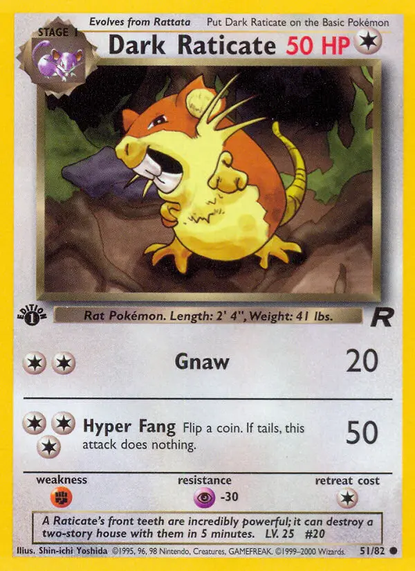 Dark Raticate, Pokémon card