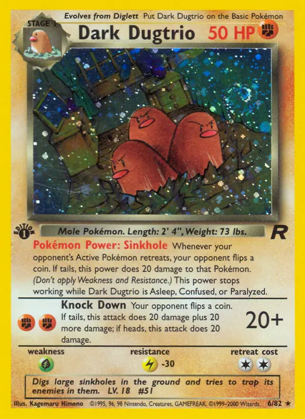 Dark Dugtrio, Pokémon card