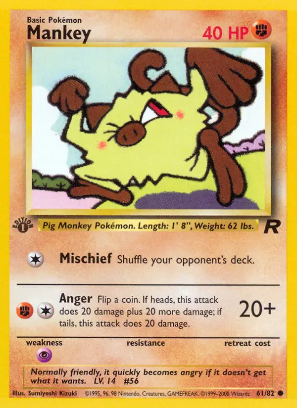 Mankey, Pokémon card