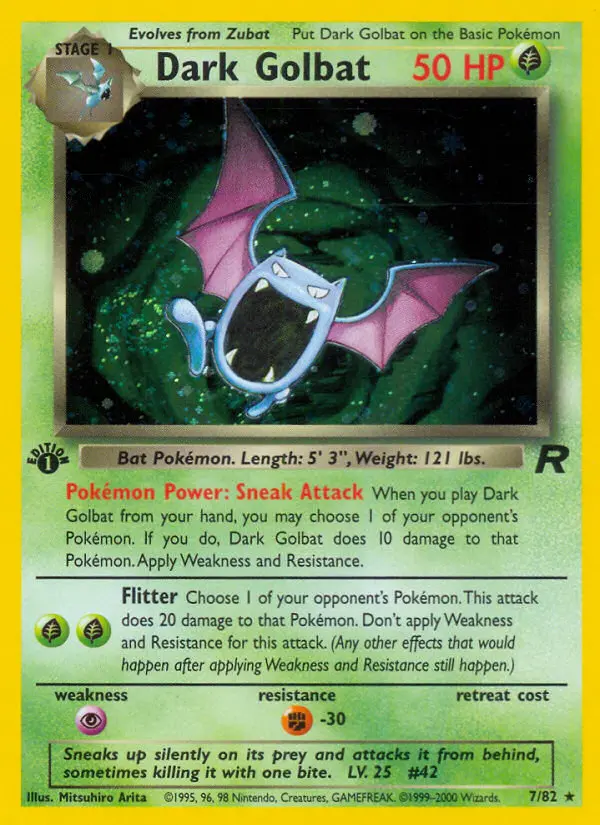 Dark Golbat, Pokémon card