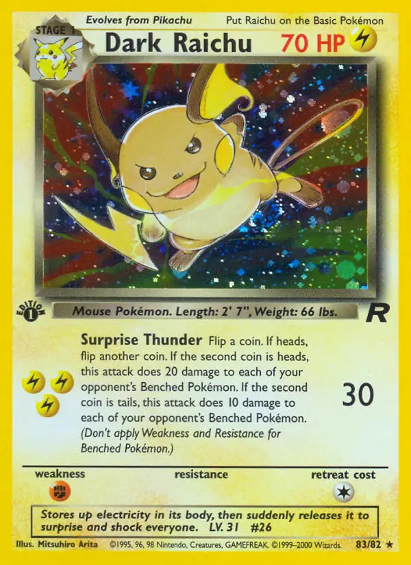 Dark Raichu, Pokémon card
