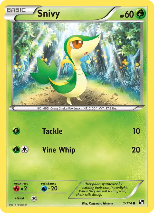 Snivy, Pokémon card
