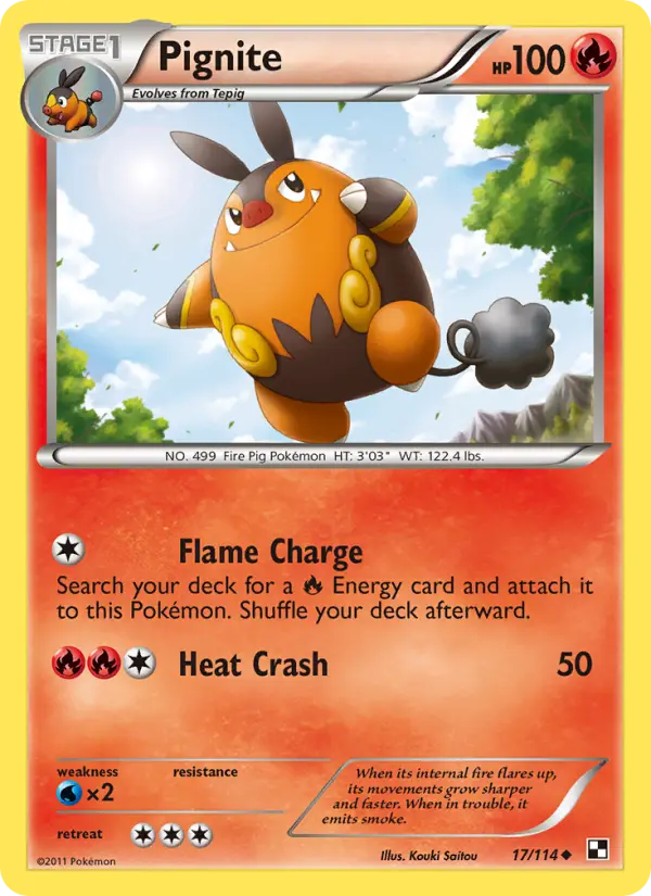 Pignite, Pokémon card