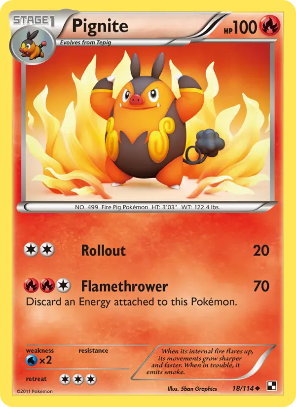 Pignite, Pokémon card