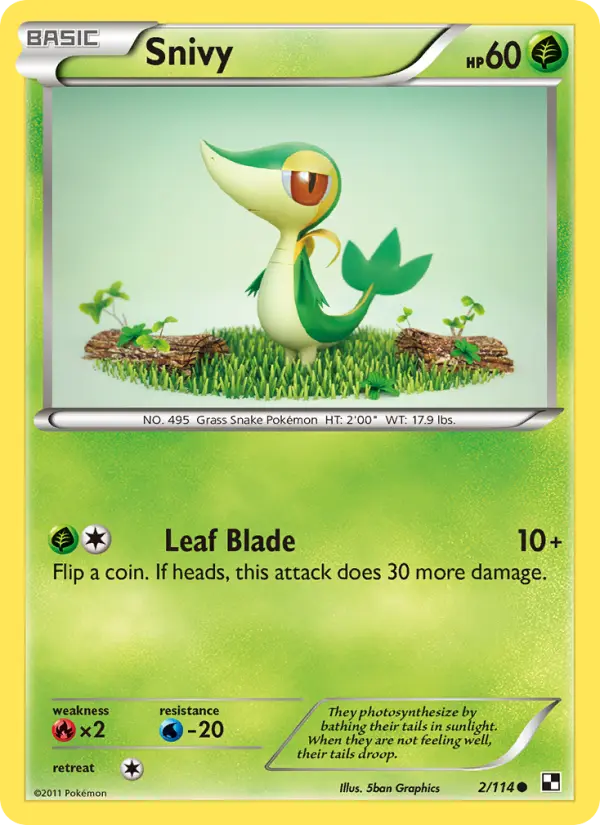 Snivy, Pokémon card