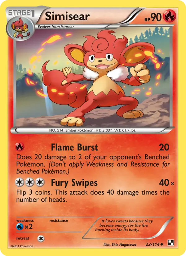 Simisear, Pokémon card