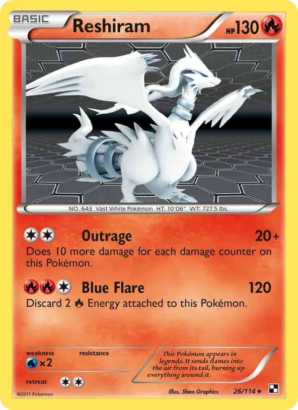 Reshiram, Pokémon card