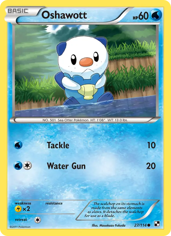 Oshawott, Pokémon card
