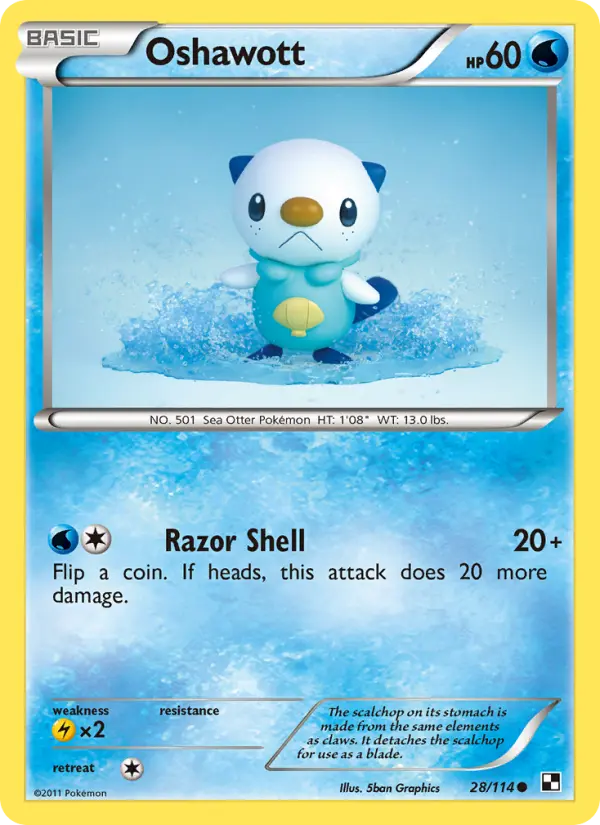 Oshawott, Pokémon card
