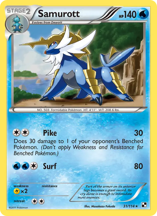 Samurott, Pokémon card