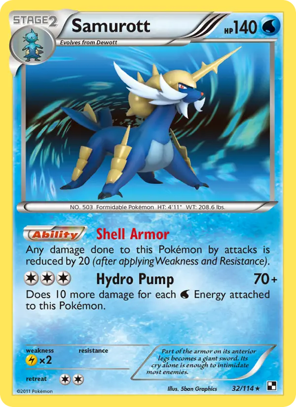 Samurott, Pokémon card