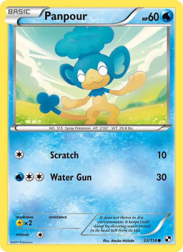 Panpour, Pokémon card