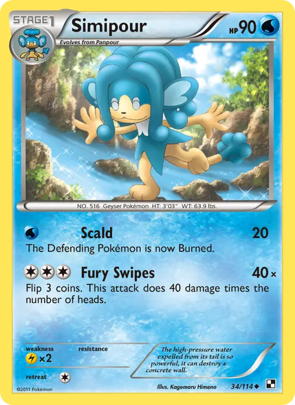 Simipour, Pokémon card