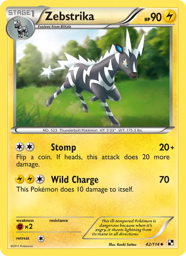 Zebstrika, Pokémon card