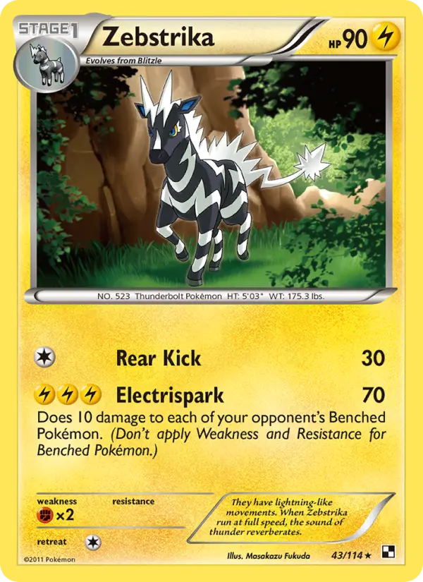Zebstrika, Pokémon card