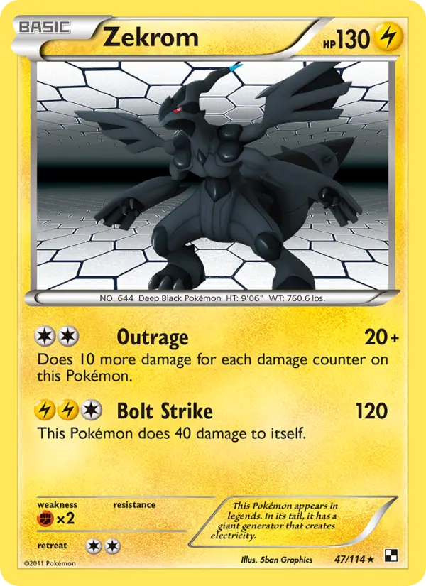 Zekrom, Pokémon card