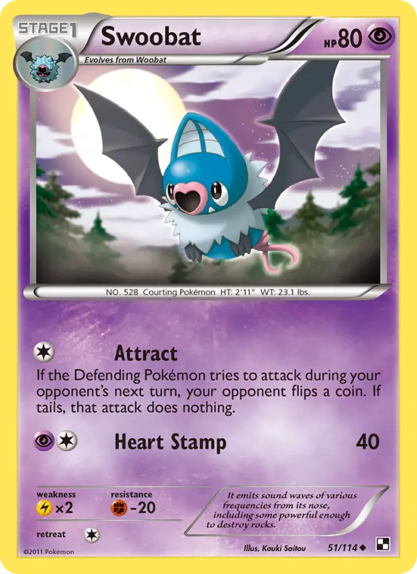 Swoobat, Pokémon card