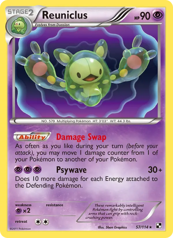 Reuniclus, Pokémon card
