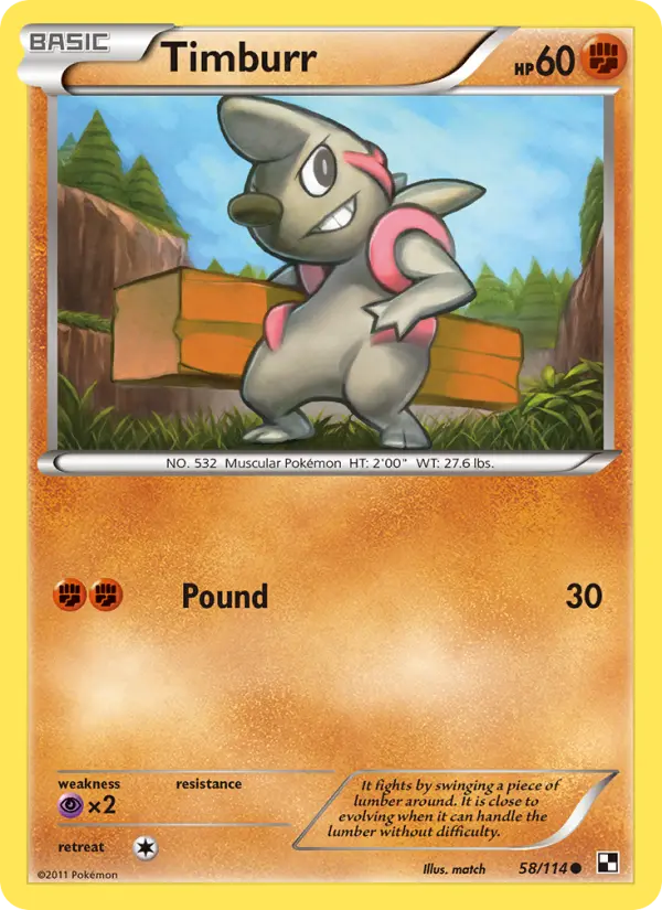Timburr, Pokémon card