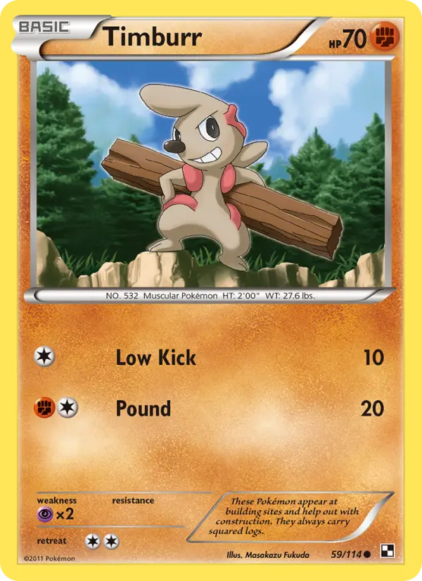 Timburr, Pokémon card