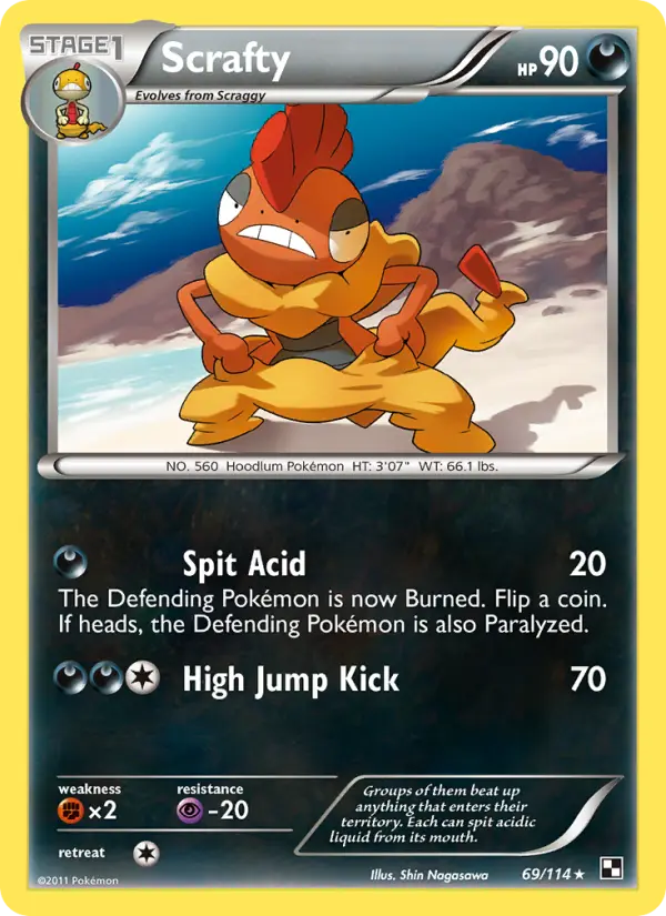 Scrafty, Pokémon card
