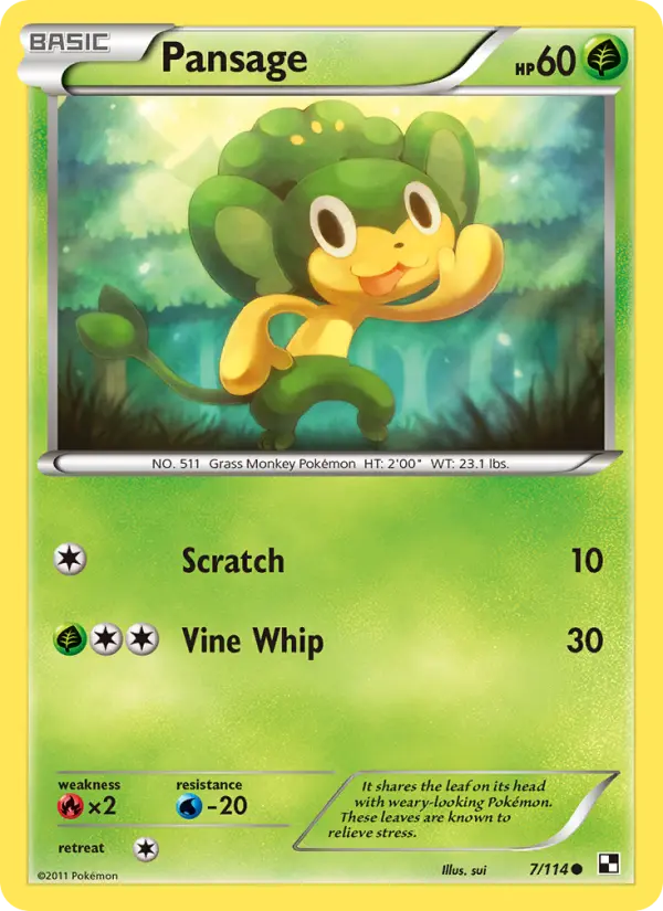 Pansage, Pokémon card