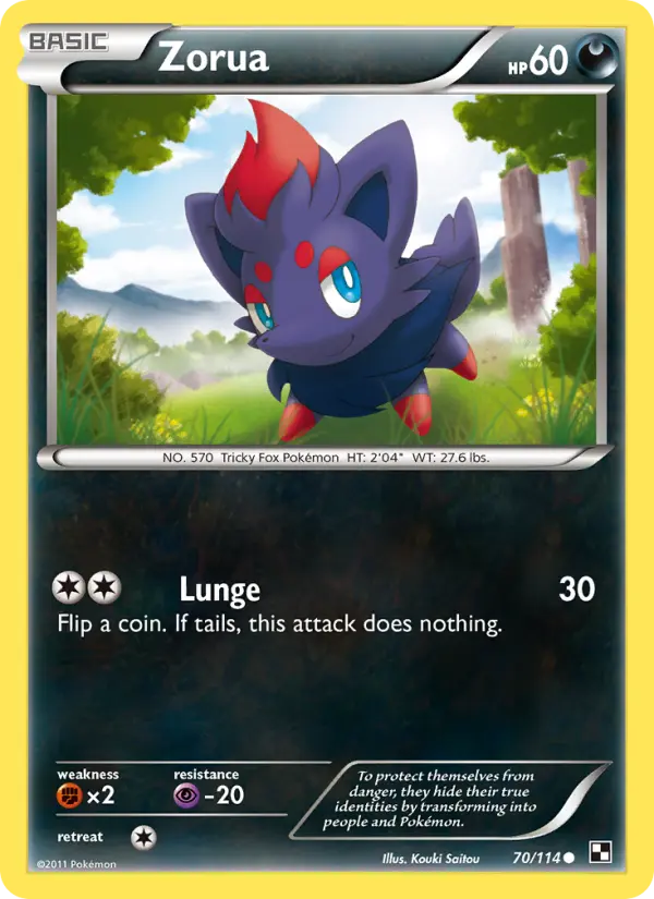 Zorua, Pokémon card