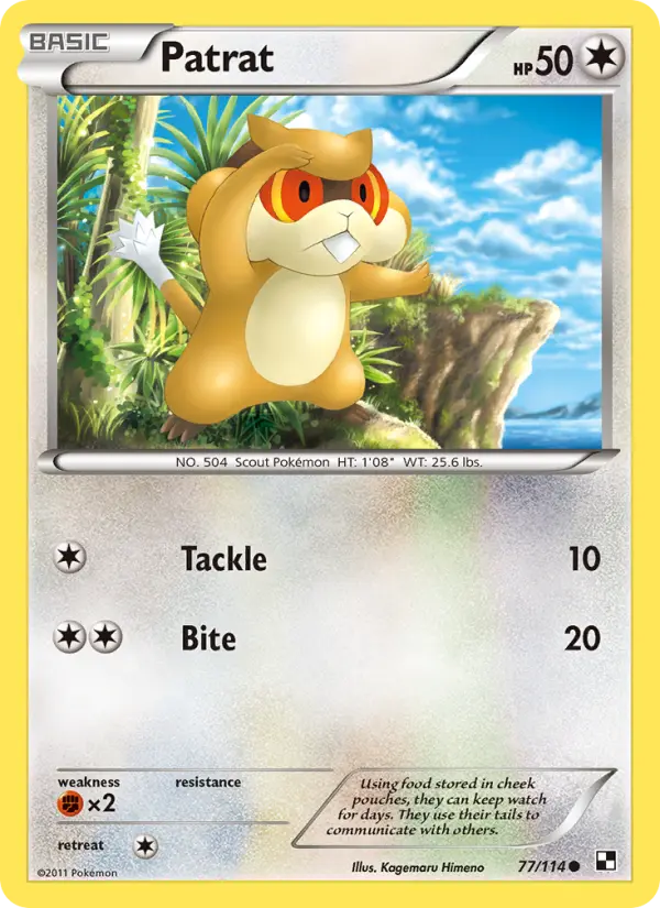 Patrat, Pokémon card