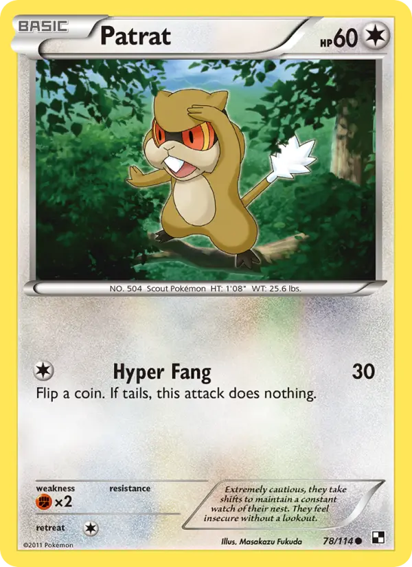 Patrat, Pokémon card