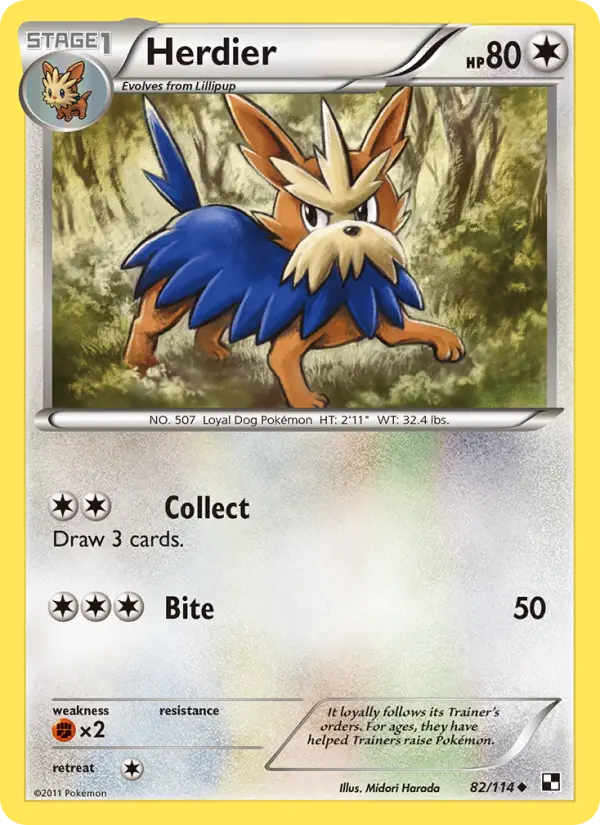 Herdier, Pokémon card