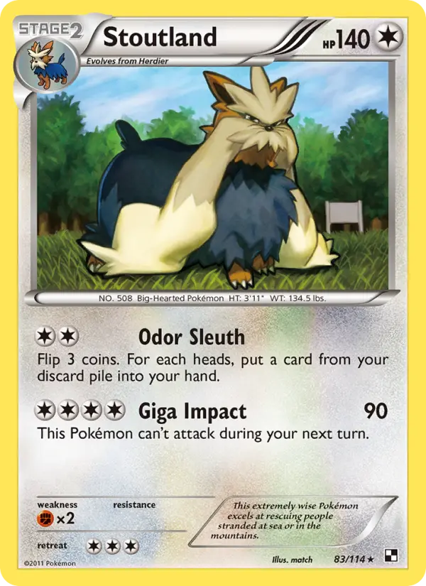 Stoutland, Pokémon card