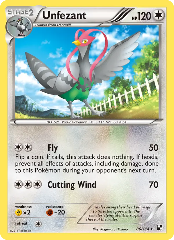 Unfezant, Pokémon card