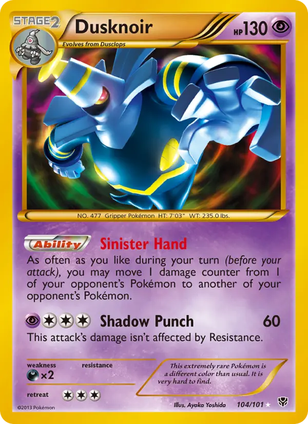 Dusknoir, Pokémon card