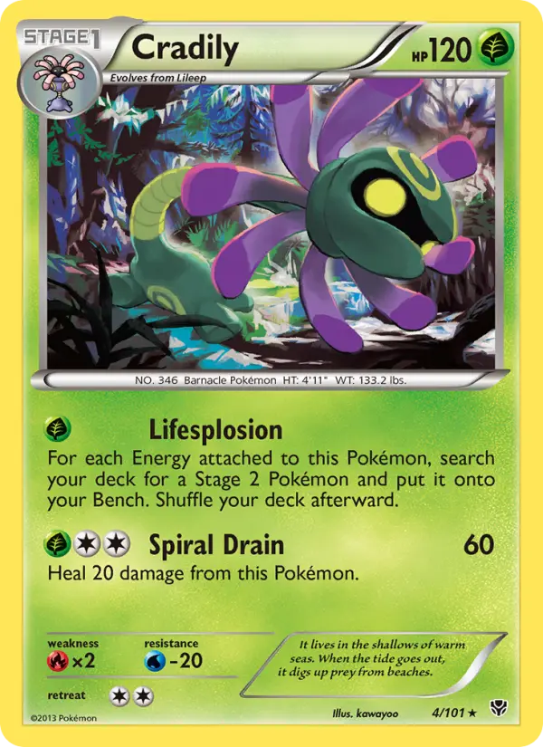 Cradily, Pokémon card