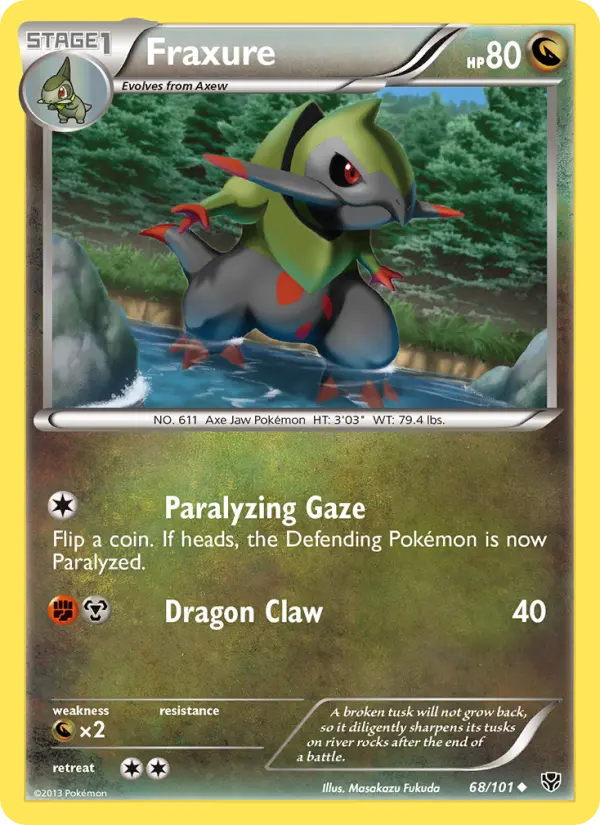 Fraxure, Pokémon card
